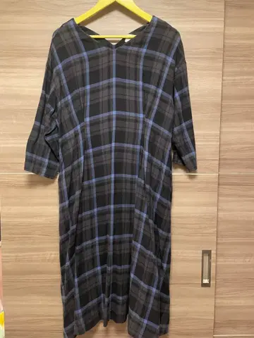 bulledesavon 체크 무늬 7부 소매 원피스