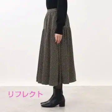 리플렉트 [세탁 가능] 코츠키 패턴 프린트 캉캉 스커트