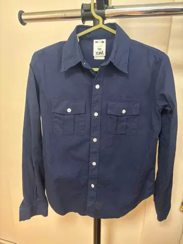 X-girl 네이비 긴팔 셔츠