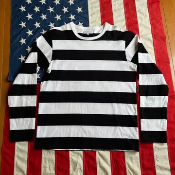 agnes b. 에네스베 긴팔 티셔츠 굵은 보더 롱티 일본제 T2