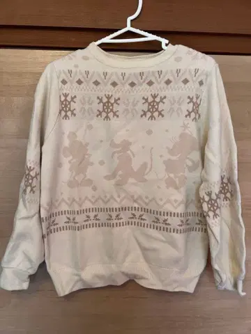 [ Areeam ] 미키 플루토 패턴 니트 스웨터 긴팔 화이트