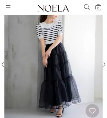 Noela 오간자 캉캉 스커트 S 블랙