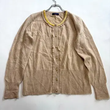 귀여운 캐시미어 100% 프릴 라이트 베이지 프리 사이즈