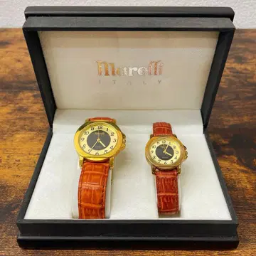 Mareffi 골드/브라운 손목시계 2개 세트