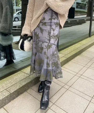 FRAY I.D 코드 자수 머메이드 스커트 프레이 아이디