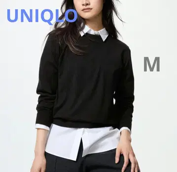 UNIQLO 유니클로 메리노 크루넥 스웨터 블랙 M