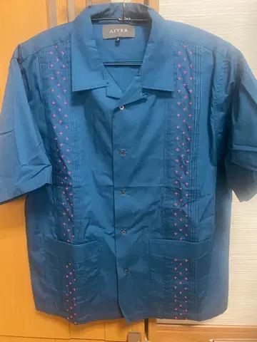 AIVER 크로스 자수 S/S 쿠바 셔츠
