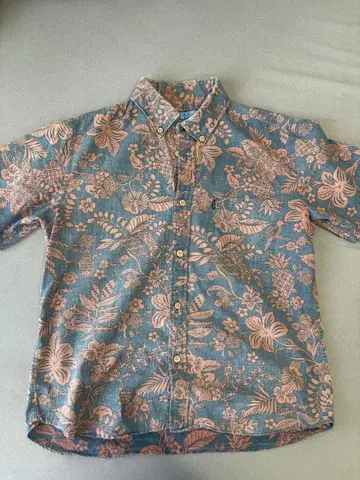 MAJUN 꽃무늬 반팔 하와이안 셔츠 M