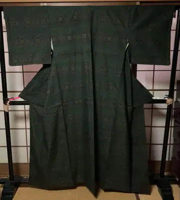 전통 공예품 본바 유키쓰무기 다크 그린 1173