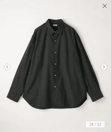 [ Steven Alan ] 옴브레 체크 레귤러 카라 셔츠 LOOSE