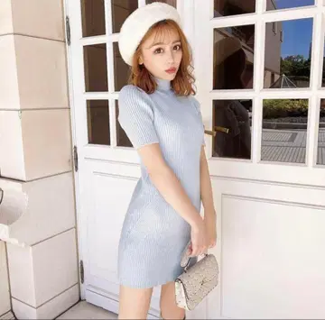 미셸 마카롱 터틀 니트 원피스