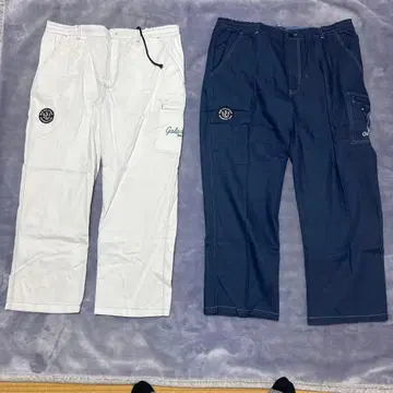 카고 팬츠 화이트 네이비 2세트