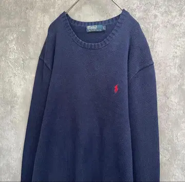 POLO 네이비 크루넥 스웨터