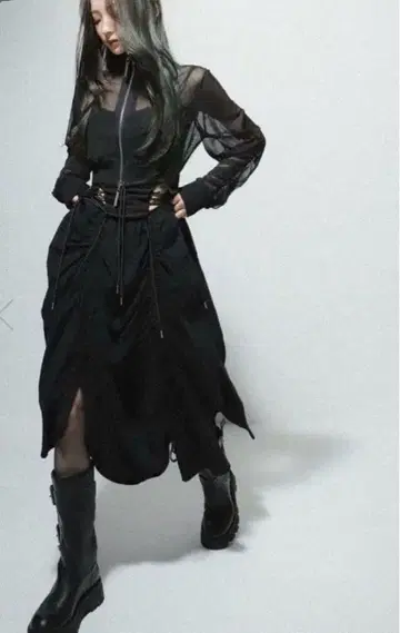 melt the lady heavy flare skirt black