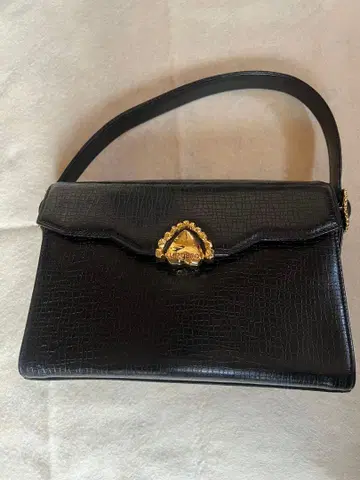 웅가로 ungaro 크로커다일 패턴 블랙 핸드백