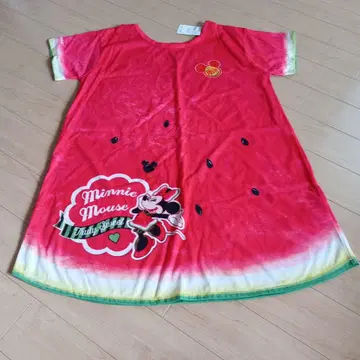 미니 마우스 수박 패턴 반팔 원피스 M 사이즈
