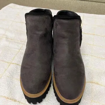 그레이 사이드 고어 부츠 스웨이드