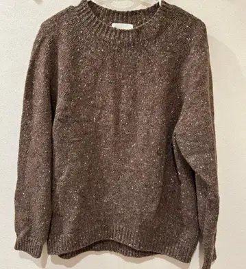 CLOCHE 브라운 MIX 니트 스웨터 긴팔