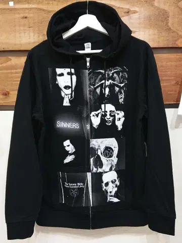 [배송비 포함] 새상품 마릴린 맨슨 지퍼 후드티 블랙 XL