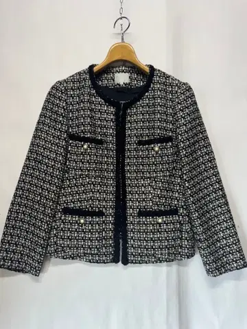 자유구 트위드 노카라 자켓 42 포멀 캐주얼