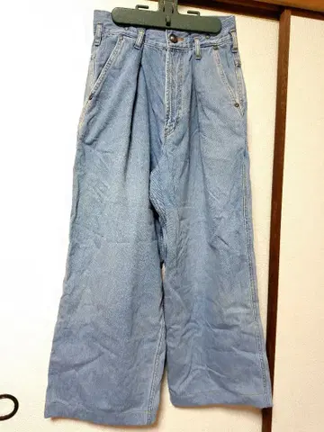 더블 스탠다드 와이드 데님 클로징 진 스트레이트 턱