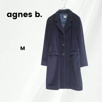 에네스베 울 코트 롱 코트 네이비 M 울 100%