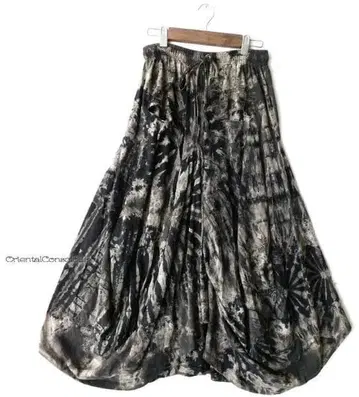 풀 시크 타이 다이 3D 드레이프 벌룬 플레어 스커트