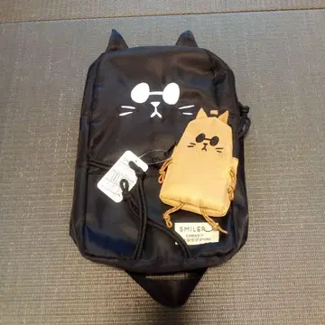 SMILER 고양이 디자인 숄더백과 파우치 세트
