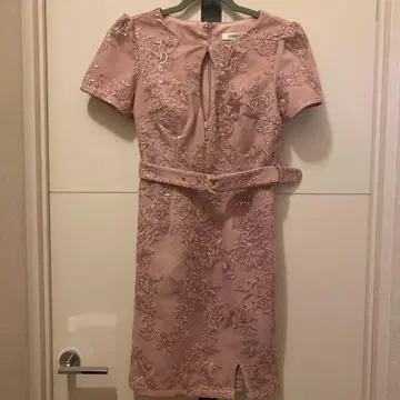 JEWELS 핑크 자수 드레스 허리 벨트 포함