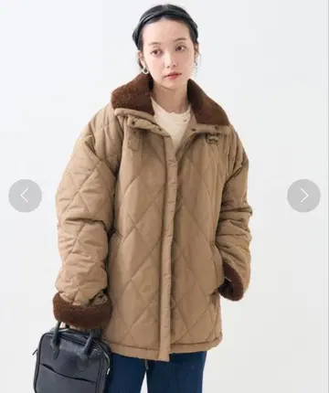 보아 퀼트 스탠드 코트/퀼트 코트