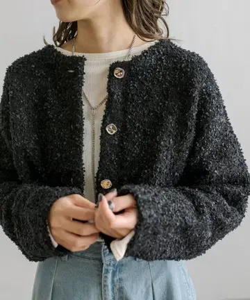 mystic 리본얀숏 가디건