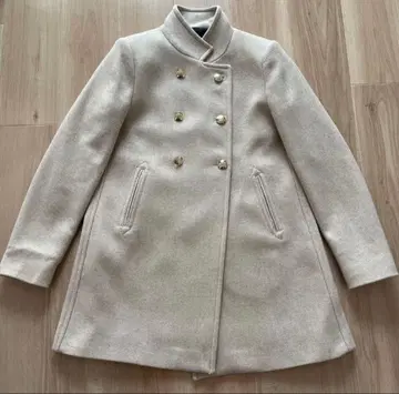 ZARA 베이지 더블 브레스트 울 코트