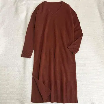 택 포함 ROPE 로페 태즈매니아 램스울 원피스 V넥 워셔블 38