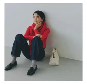 에네스 블랙 가죽 로퍼