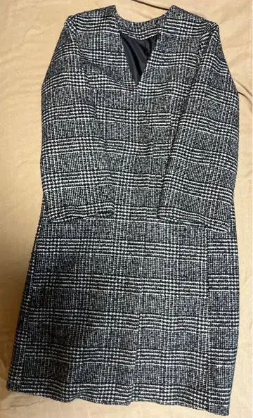 SENSE of PLACE 하운드투스 체크 패턴 롱 코트