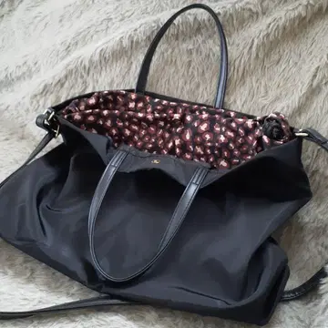 COOCO 블랙 숄더백 안쪽 레오파드 무늬