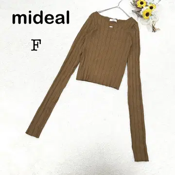 [ mideal 마이딜 ] 긴팔 리브 티셔츠 타이트 심플 브라운 계열 F