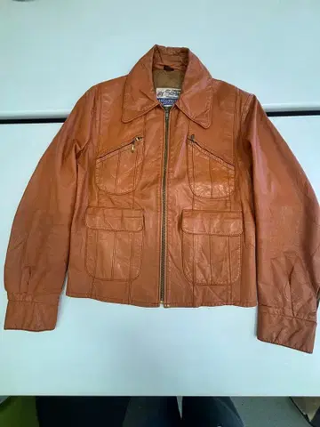 70s 브라운 가죽 자켓 사이즈 40