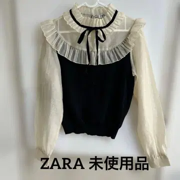 ZARA 프릴 리본 포함 긴팔 니트탑 미사용품