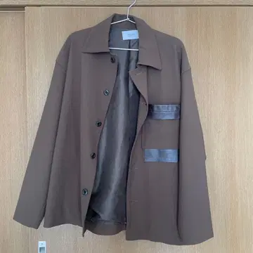 Leather panel shirt jacket 1