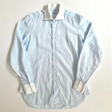 새상품급 이탈리아제 finamore 클레릭 드레스 셔츠 39 블루