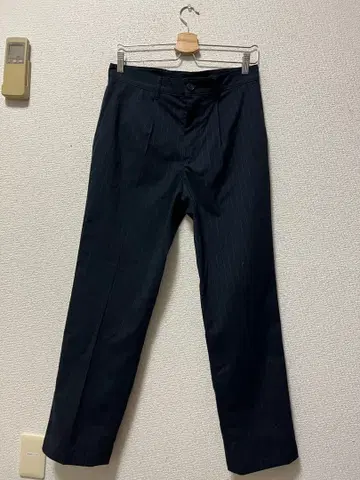 라운지 리자드 레이온 슬랙스 / 2 다크 네이비 스트레치 스트라이프