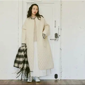 Libra 퀼팅 롱 코트