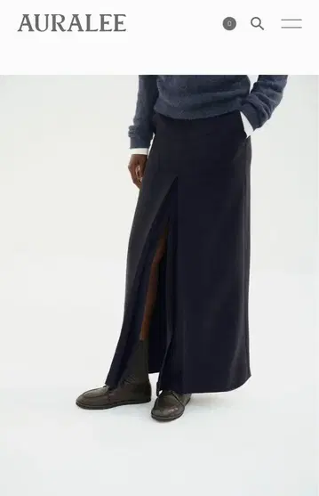 새상품 AURALEE 울 슬릿 스커트