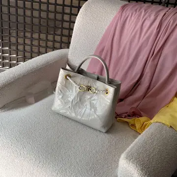 토트백 2WAY 광택 가죽 아이보리 여성용
