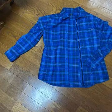 mont-bell 긴팔 셔츠 L 사이즈 블루 계열 체크
