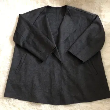 유니클로 더블 페이스 숏코트 그레이 3XL