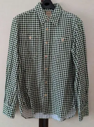 Sanca 긴팔 셔츠 그린과 블랙 체크