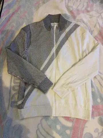 adidas 스트라이프 자켓 L 화이트/블랙