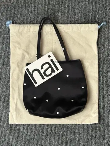 hai 도트 한국 little silk bag black dot